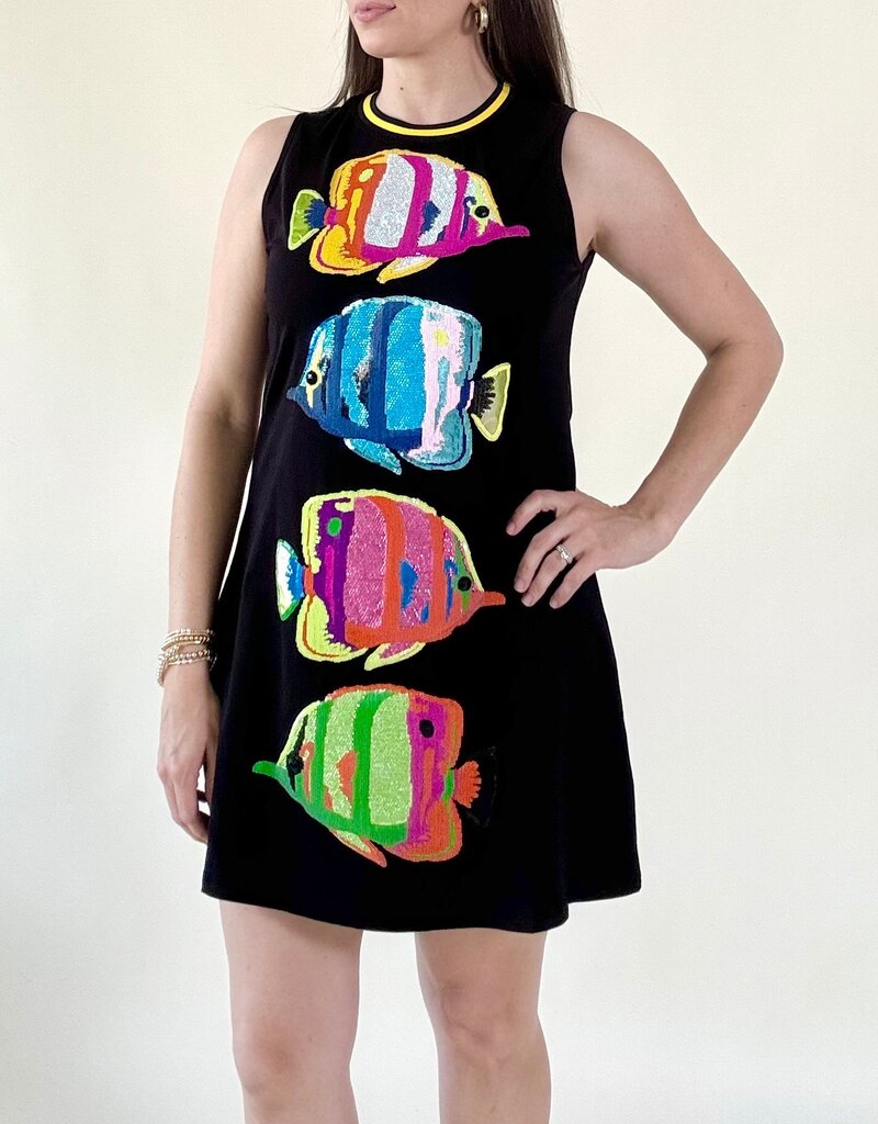 Queen of Sparkles Black Multi Fish Tank Dress