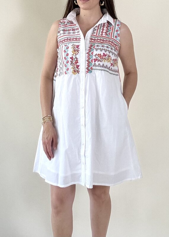Tehila Embroidered Shirt Dress