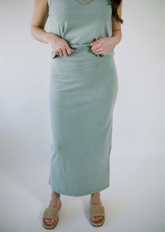 Z Supply Gail Midi Skirt Avocado
