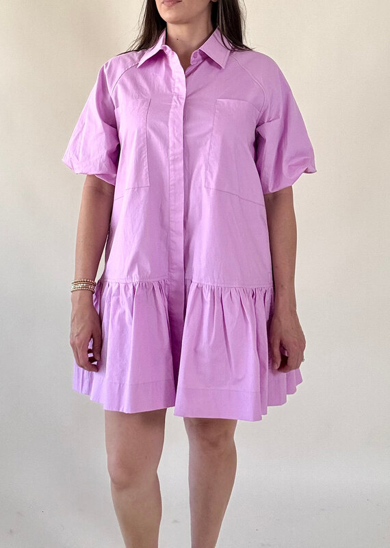 Violet Pink Button Down Dress