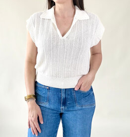 Z Supply Lauden Polo Top Sea Salt