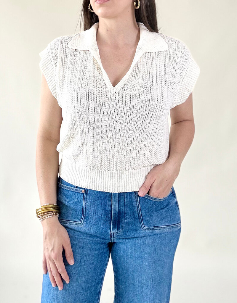 Z Supply Lauden Polo Top Sea Salt