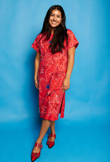 Queen of Sparkles Red, White, & Blue Groovy Star Midi Dress