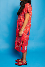Queen of Sparkles Red, White, & Blue Groovy Star Midi Dress