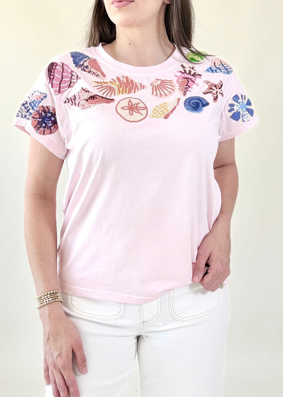 Queen of Sparkles Light Pink Multi Shell Tee