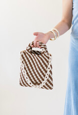 Lola Woven Neoprene Crossbody Bag Ecru/Mocha