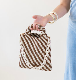 Lola Woven Neoprene Crossbody Bag Ecru/Mocha