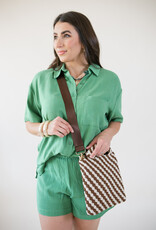 Lola Woven Neoprene Crossbody Bag Ecru/Mocha