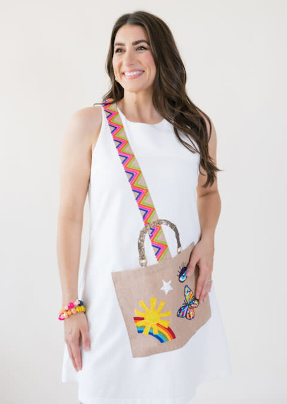 Queen of Sparkles White Icon Crossbody Purse Tank Dress