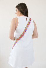Queen of Sparkles White Icon Crossbody Purse Tank Dress