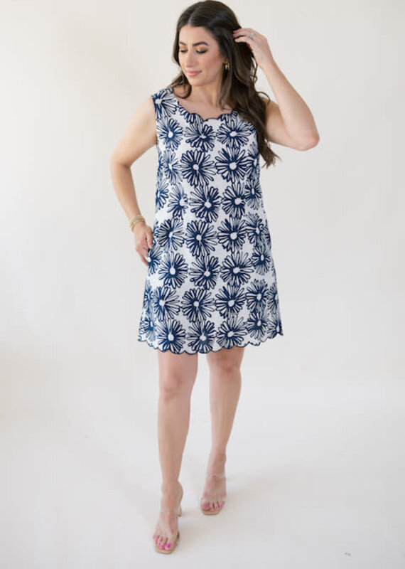 Elizabeth James the Label Ellie Dress Hand Drawn Daisies