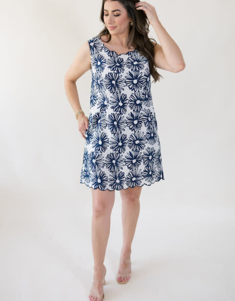 Elizabeth James the Label Ellie Dress Hand Drawn Daisies