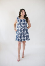 Elizabeth James the Label Ellie Dress Hand Drawn Daisies
