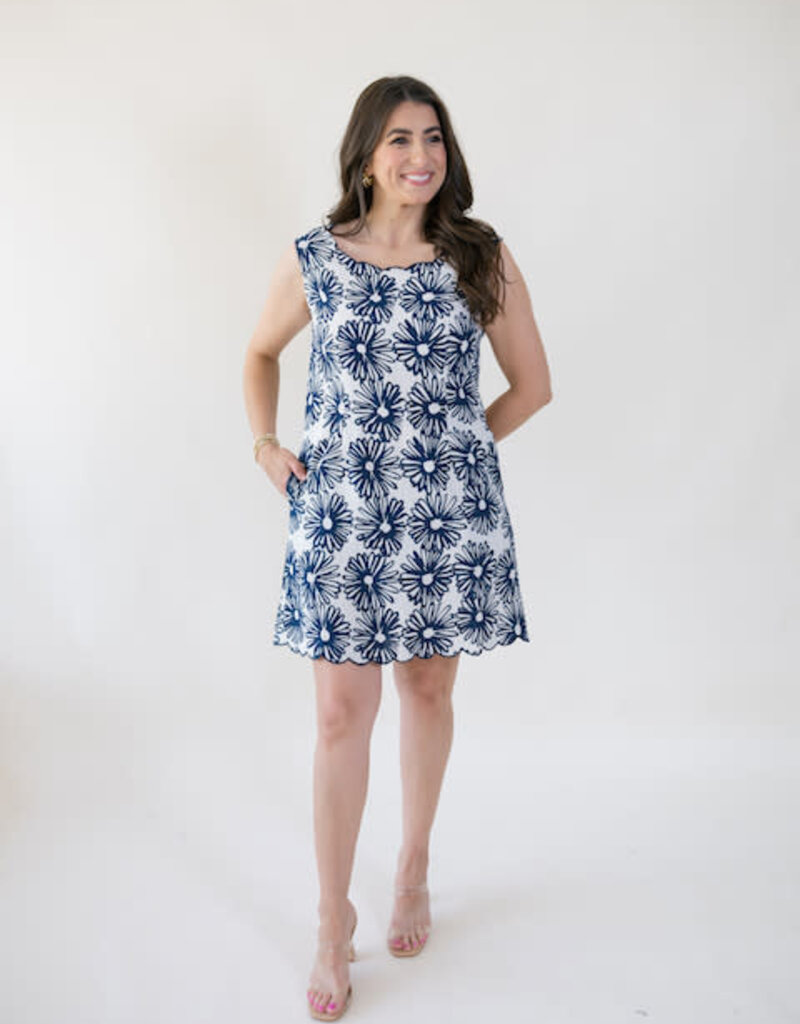 Elizabeth James the Label Ellie Dress Hand Drawn Daisies