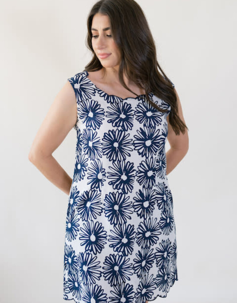 Elizabeth James the Label Ellie Dress Hand Drawn Daisies