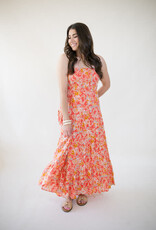 Z Supply Balos Jardi Floral Midi Dress Persimmon