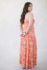 Z Supply Balos Jardi Floral Midi Dress Persimmon