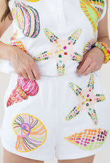 Queen of Sparkles White Multi Shell Short