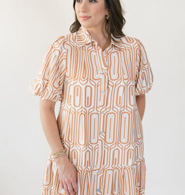Reid Printed Button Front Dress