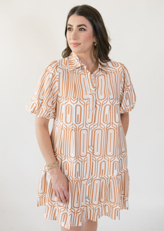 Reid Printed Button Front Dress