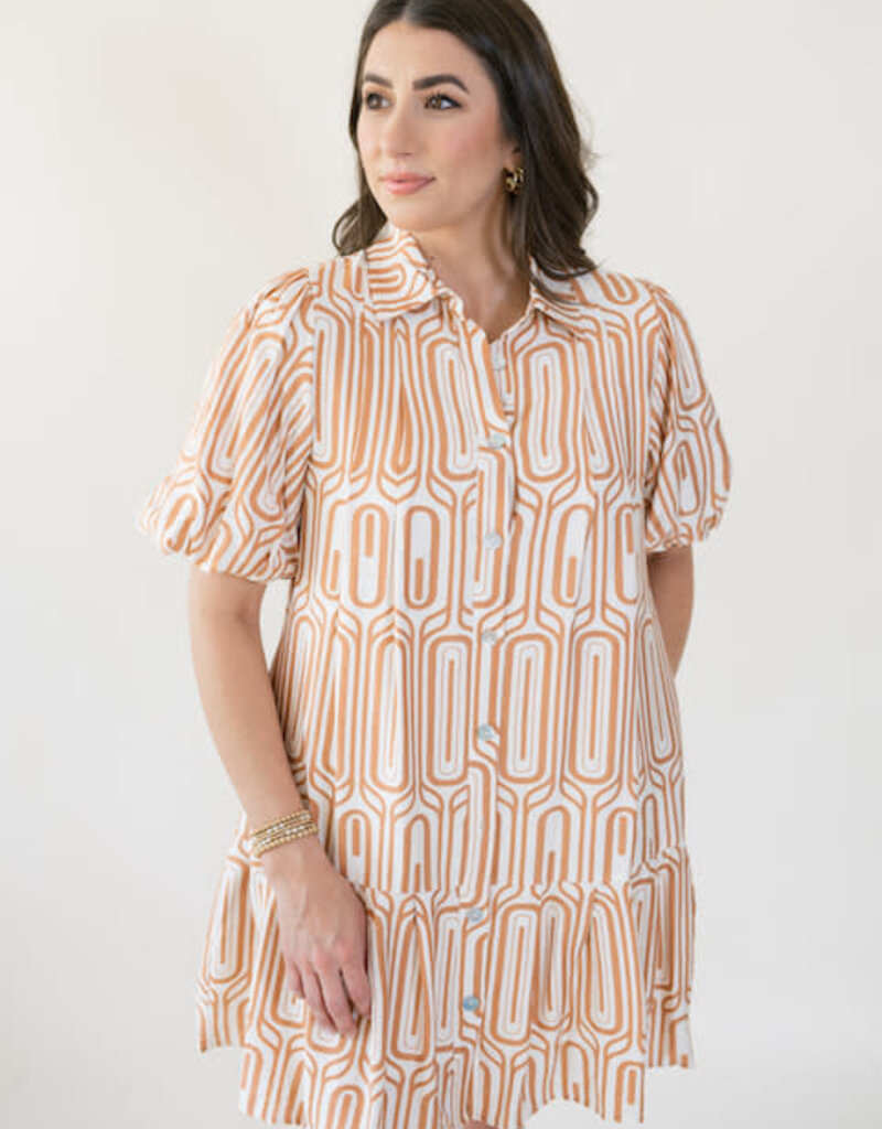 Reid Printed Button Front Dress