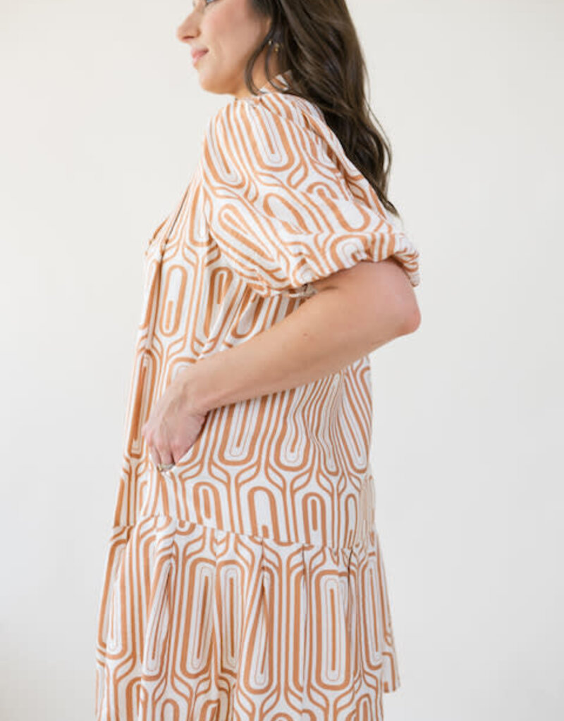 Reid Printed Button Front Dress