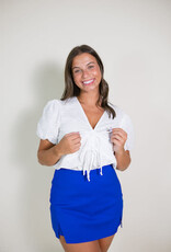 Eyelet Embroidered V-Neck Blouse