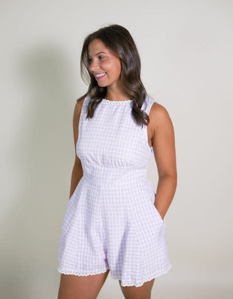 Lilac Gingham Romper