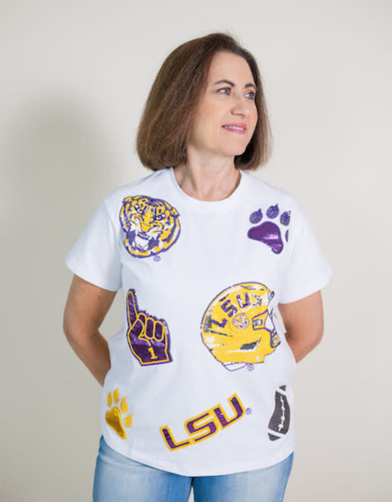 Licensed LSU Scattered Logo Tee