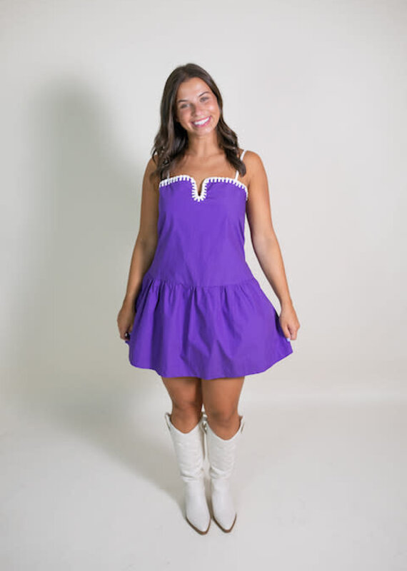 Stadium Club Purple Mini Dress