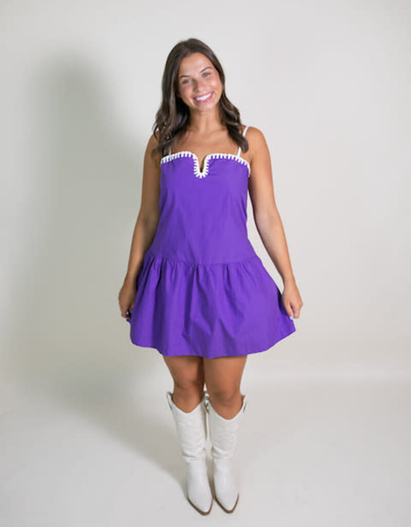Stadium Club Purple Mini Dress