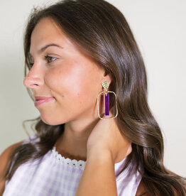 Geaux Stick Hoops Purple