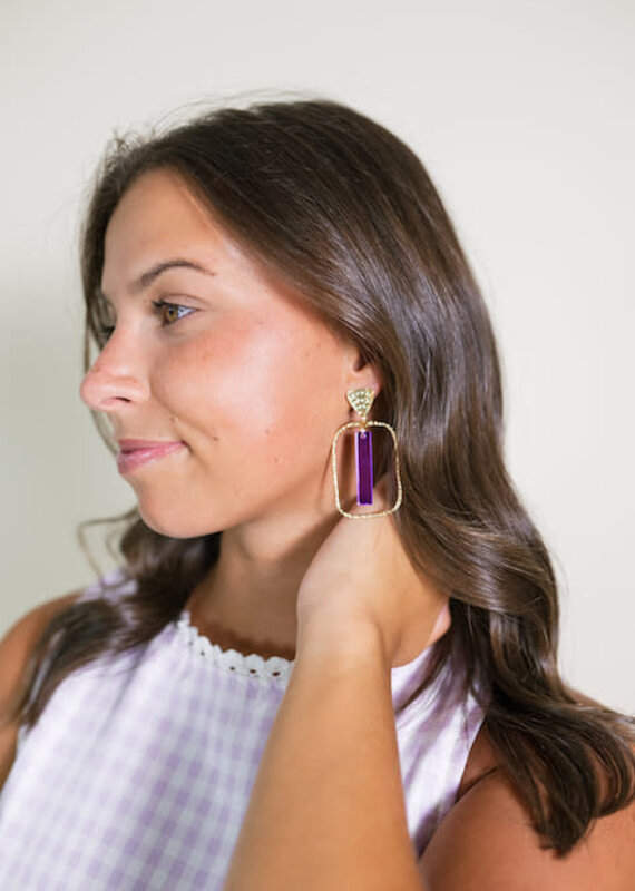 Geaux Stick Hoops Purple