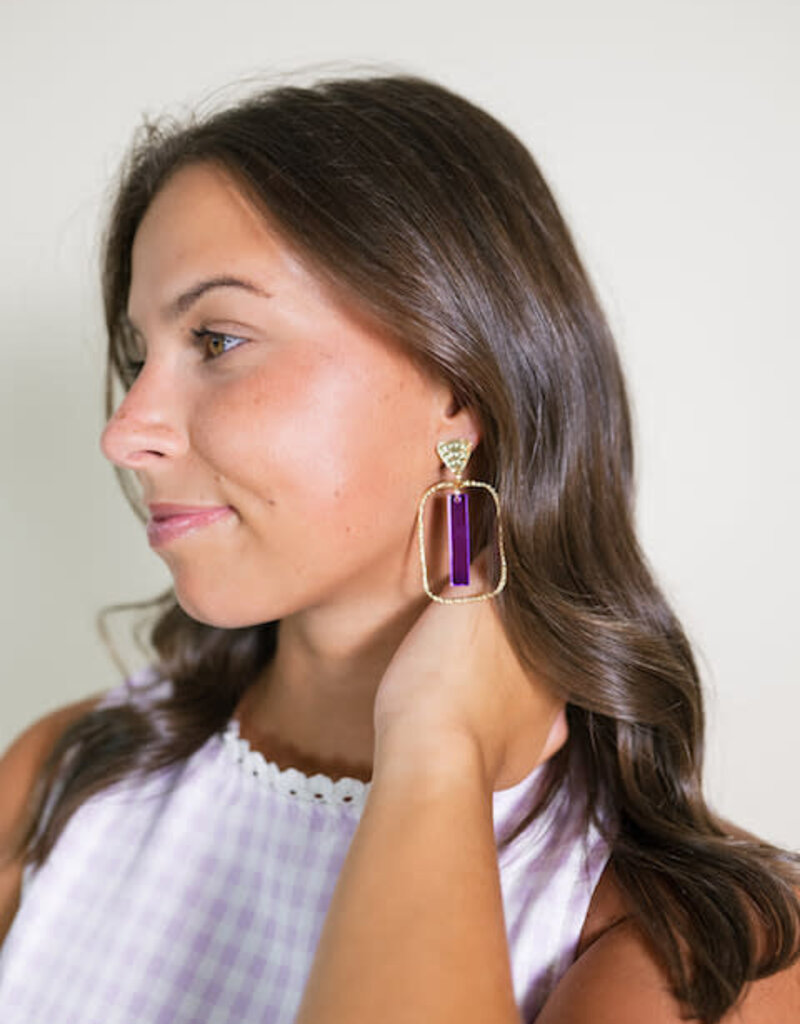 Geaux Stick Hoops Purple