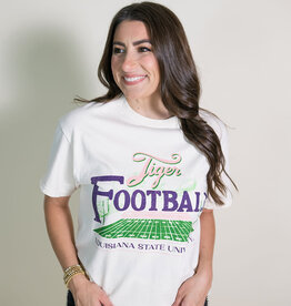 Off White LSU Tigers Football Field Thrifted Tee