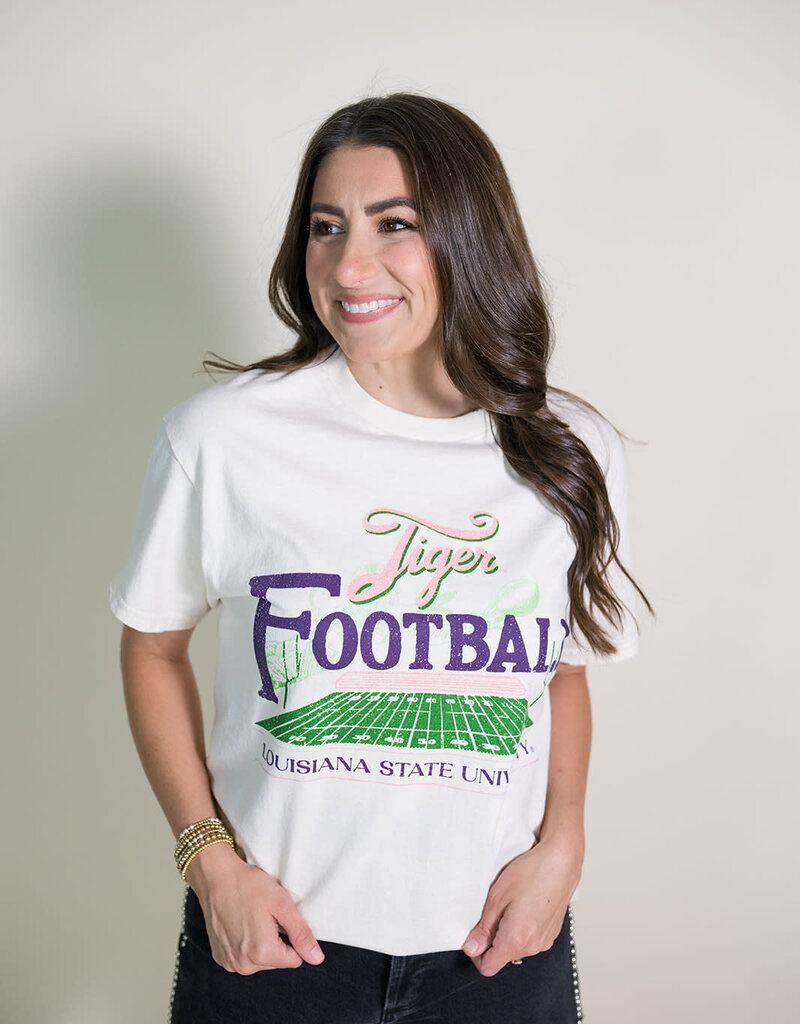 Off White LSU Tigers Football Field Thrifted Tee