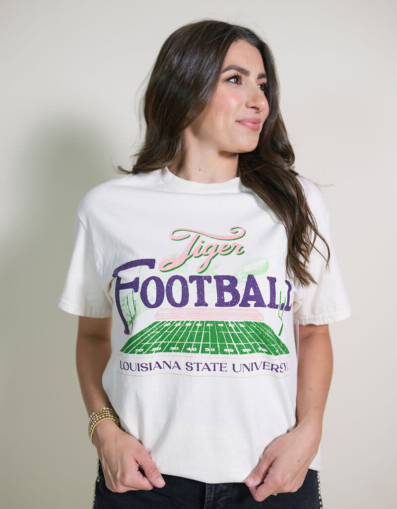 Off White LSU Tigers Football Field Thrifted Tee