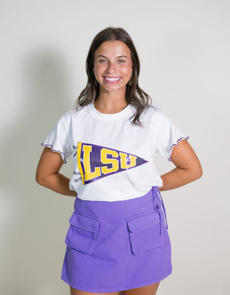 Queen of Sparkles Licensed LSU Pennant Frill Tee