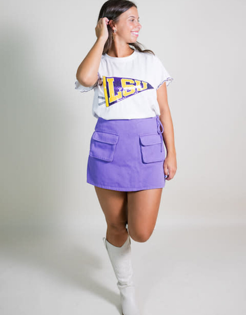 Queen of Sparkles Licensed LSU Pennant Frill Tee