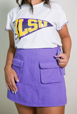 Lavender Denim Wrap Skort w/ Pockets