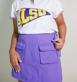 Lavender Denim Wrap Skort w/ Pockets