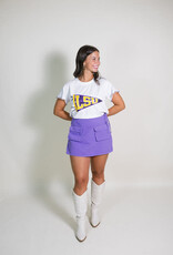 Lavender Denim Wrap Skort w/ Pockets