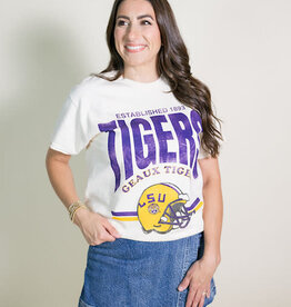 Off White LSU Tigers Helmet Thrifted Tee