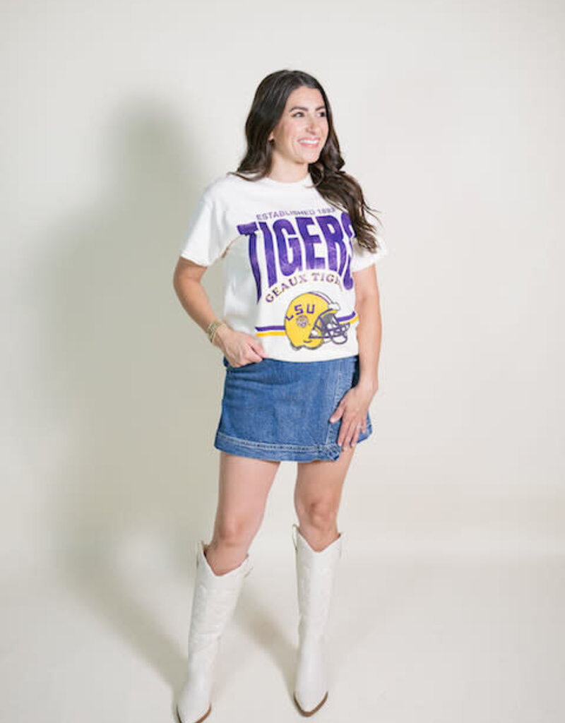Off White LSU Tigers Helmet Thrifted Tee