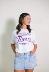 Off White LSU Tigers Cropped Football Stencil Tee