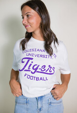 Off White LSU Tigers Cropped Football Stencil Tee