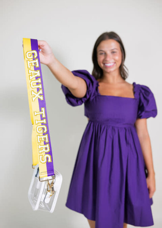 Striped Geaux Tigers Adjustable Strap