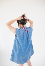 Wina Pleated Denim Swing Dress
