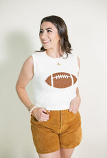 Rhinestone Football Sweater Tank