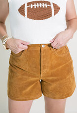 Free People Tippi Vegan Suede Short Dark Honey